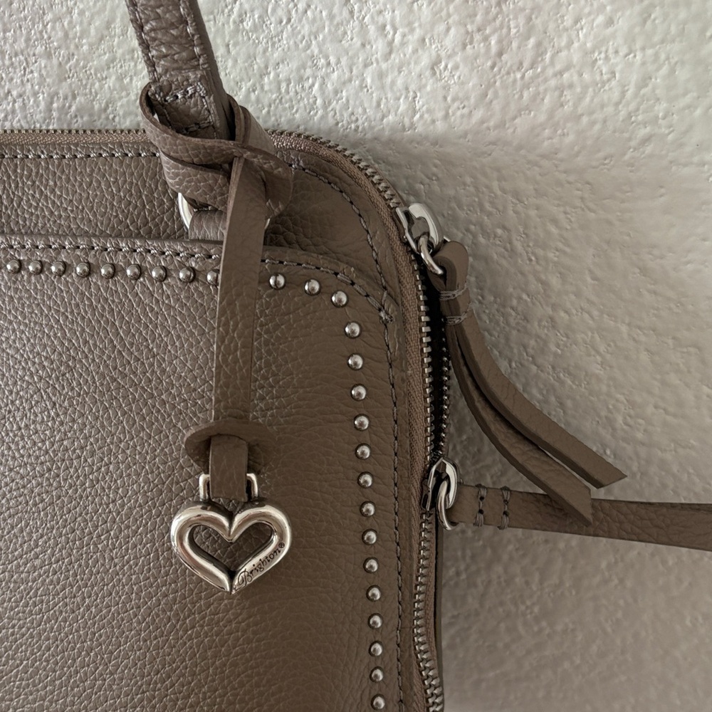 Brighton JOJO Organizer Taupe Studded Crossbody Bag - Picture 7 of 16